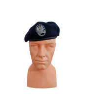 Granatowy tłoczony beret...