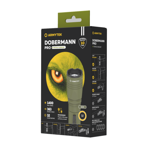 Armytek Dobermann Pro Magnet USB Olive Warm — zdjęcie 4 z 6